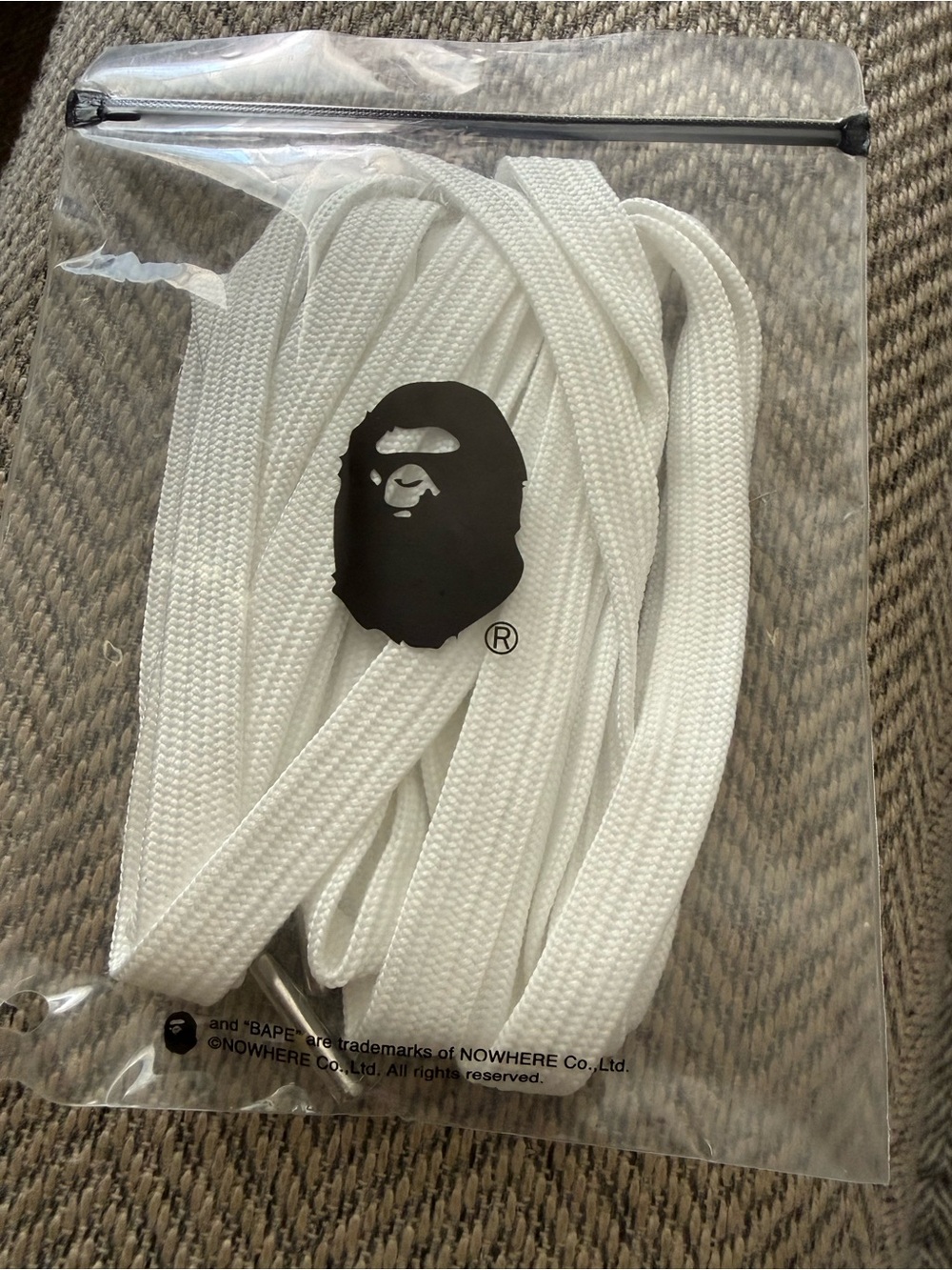 White Bape Shoe Laces From Size 11
